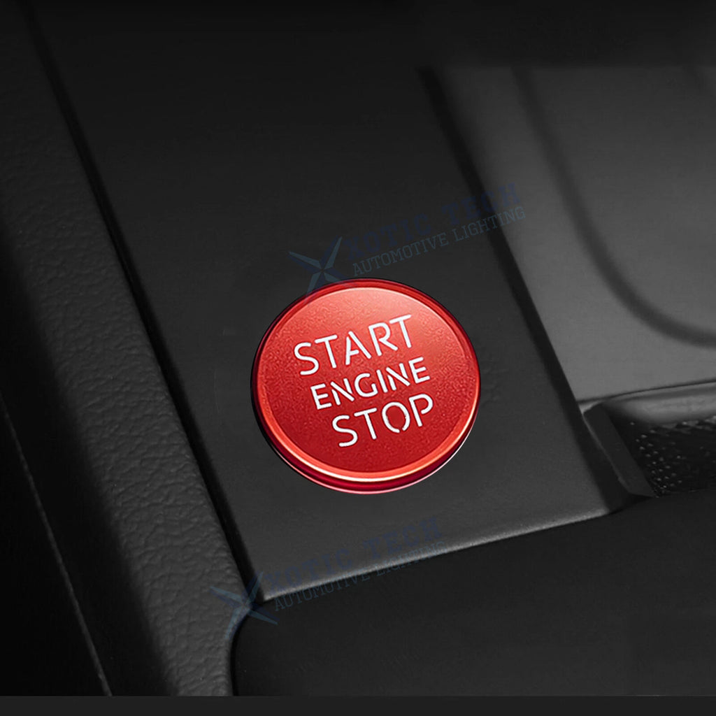 Red Aluminum Engine Push Button Decor Cover for Audi A4 A5 A6 (2009-2019)