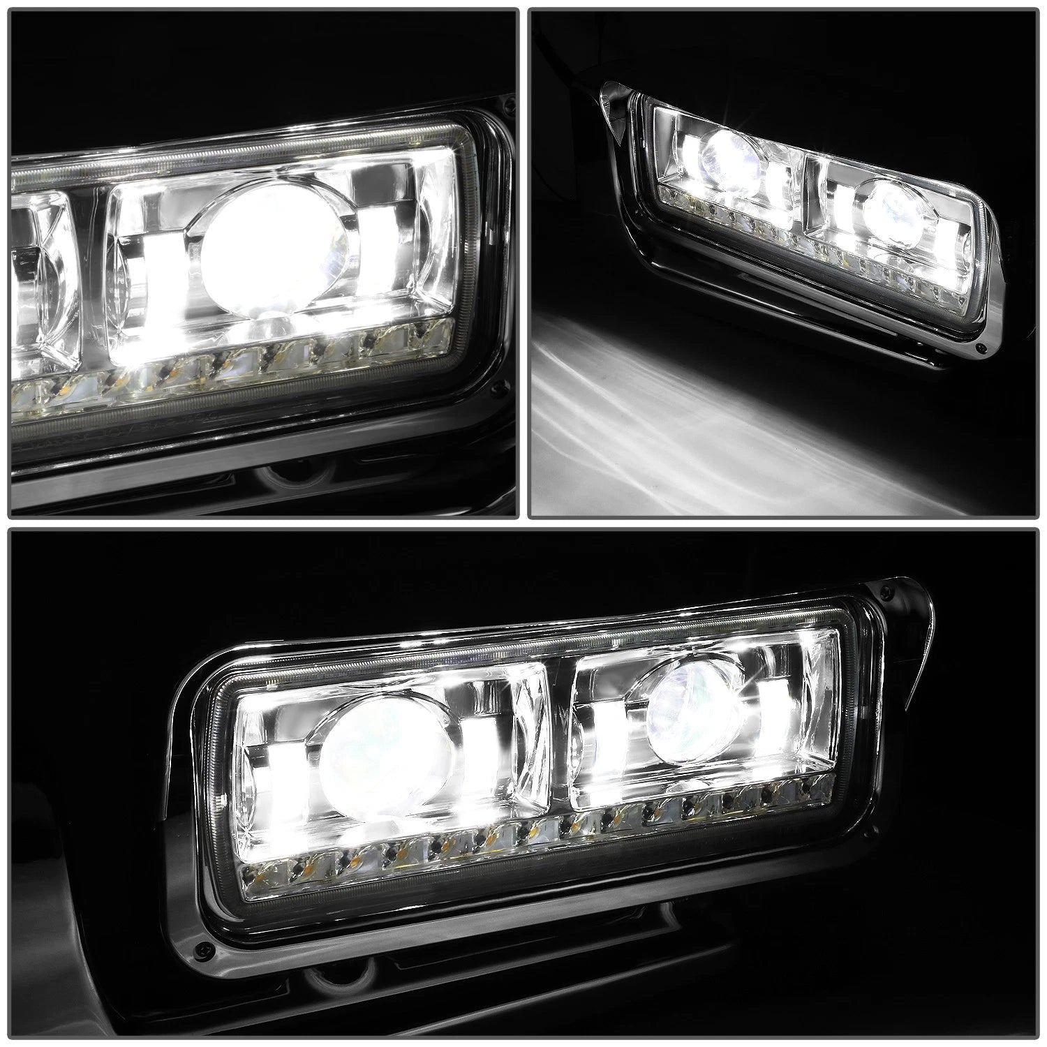 LED DRL Sequential Signal Projector Headlight for Peterbilt 359/379/389 (1981–2021)