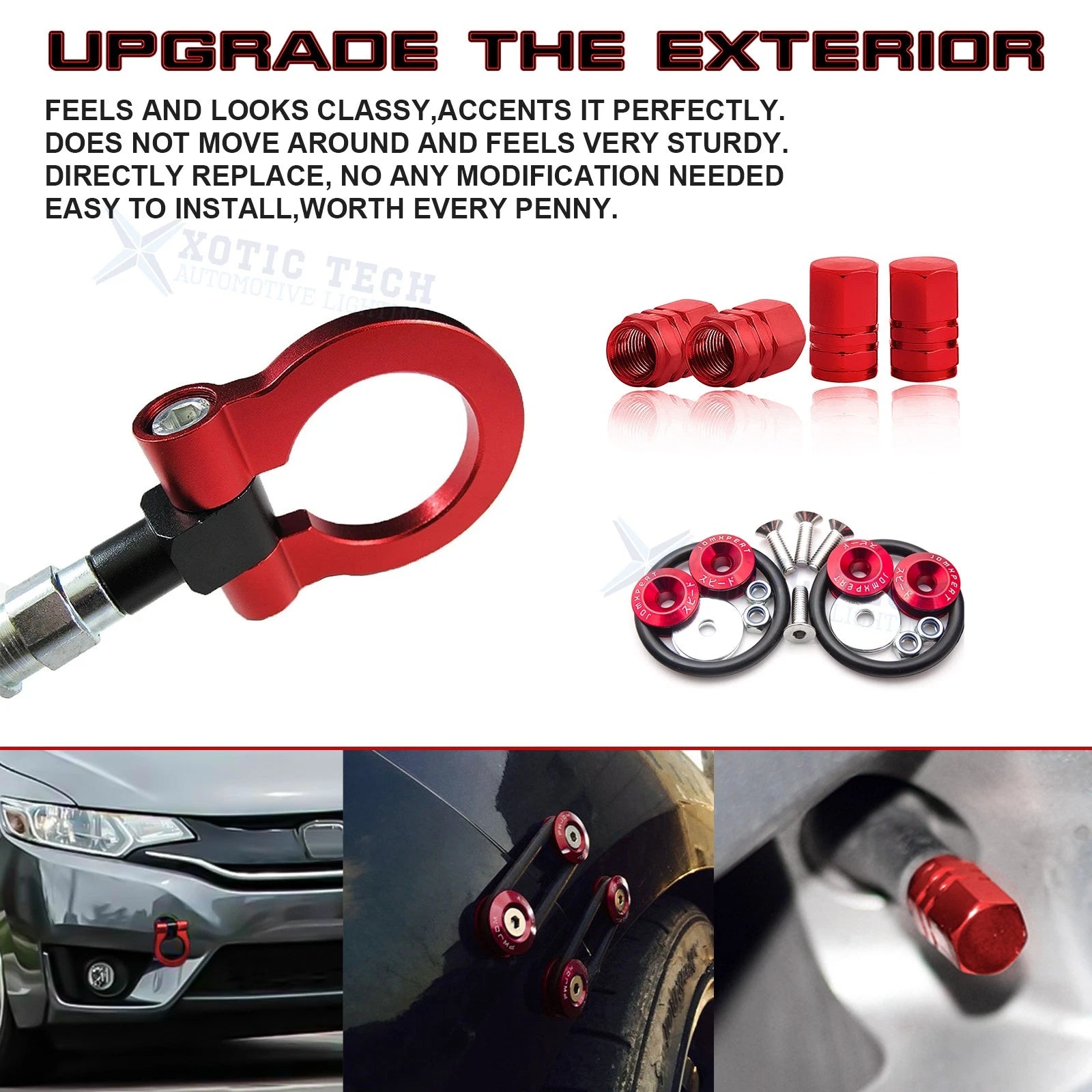 Towing Hook, Tire Valve Stem & Trunk Release Fasteners for Honda Fit (2015-2018)