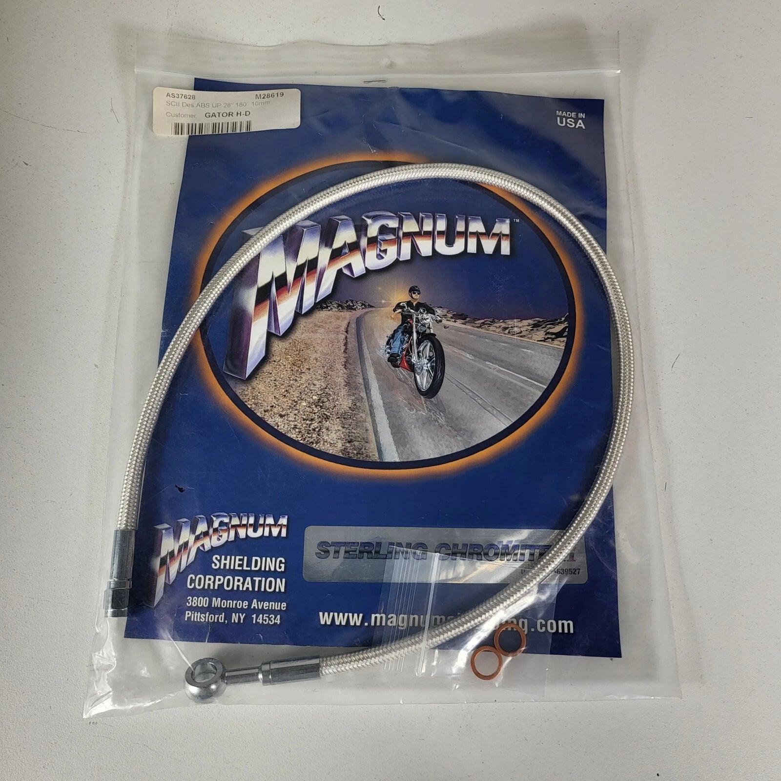 Magnum AS37628 Front 28In Brake Line for Sterling Chromite II