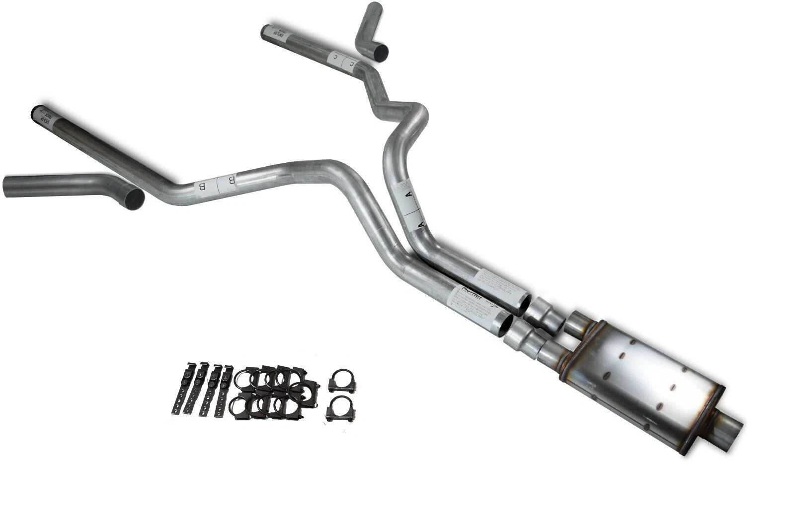 Dual Exhaust Kit for Chevy GMC 1500 (2007–2014) 3" Corner Exit