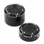 2X Frame Cap Nut Bolt Cover for Harley-Davidson X350 (Black & Chrome)