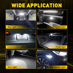 Set of 10 LED Festoon Dome Map Interior Light Bulbs for Various Models