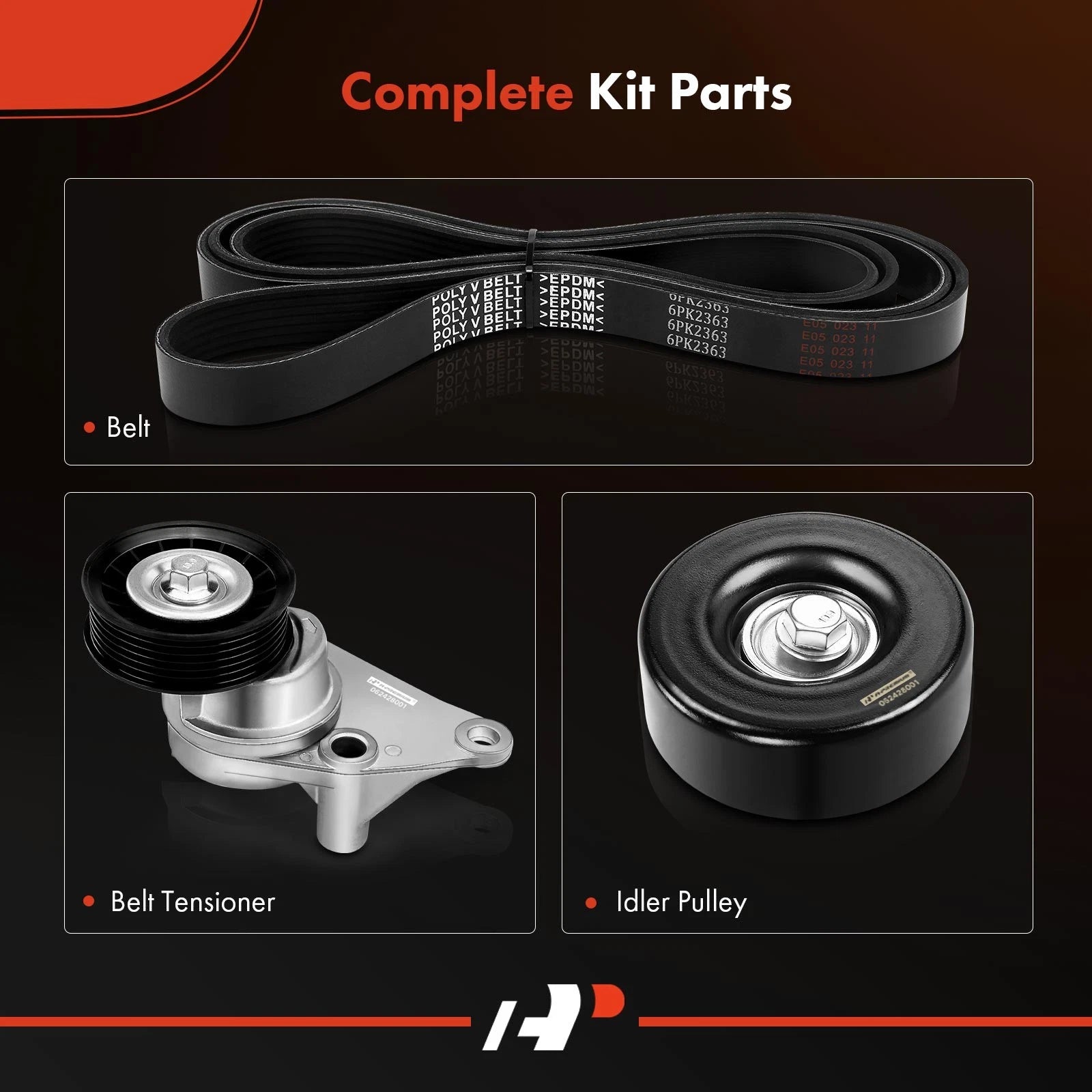 3X Serpentine Belt Drive Component Kit for Chevrolet Silverado 1500 HD (2001–2007)