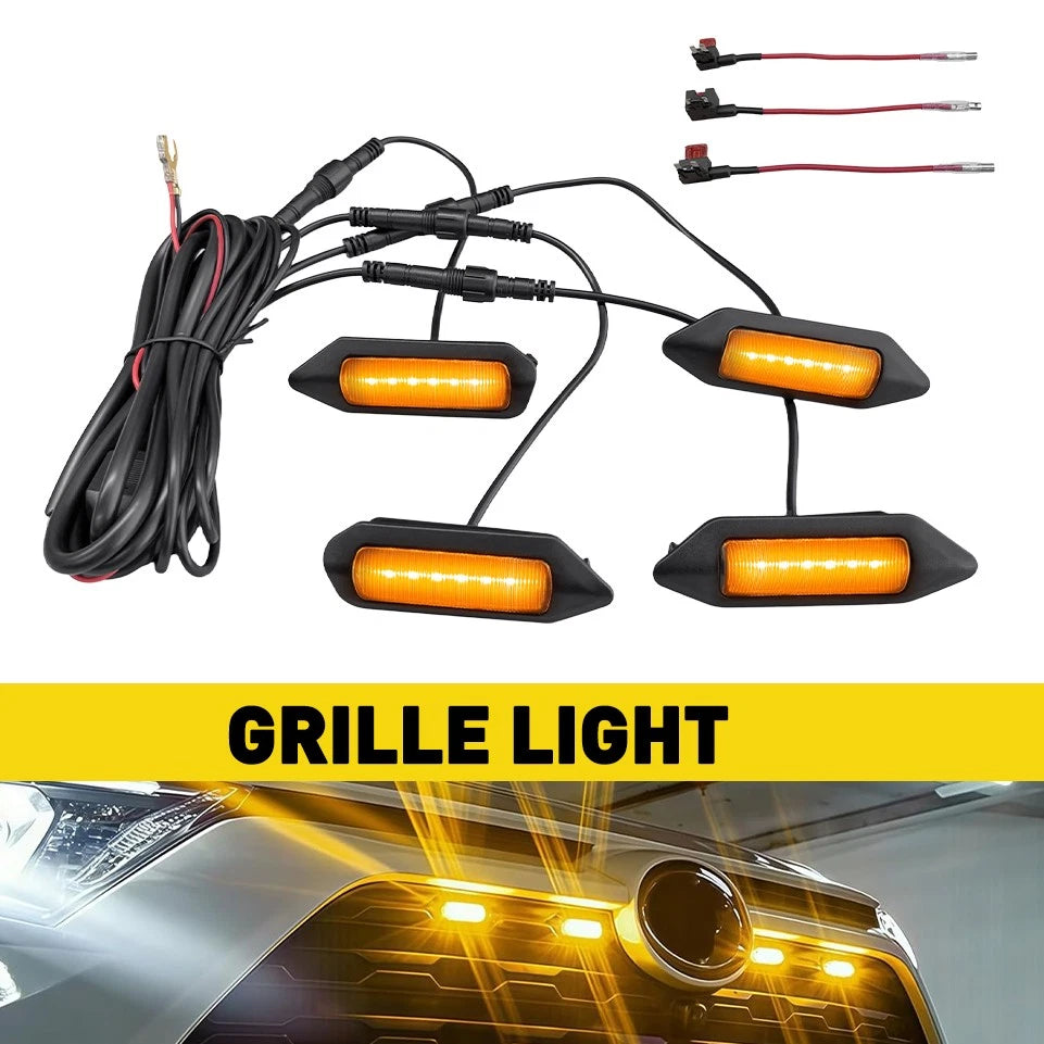 Front Grille Amber LED Lights Kit for Toyota RAV4 (2019–2022)