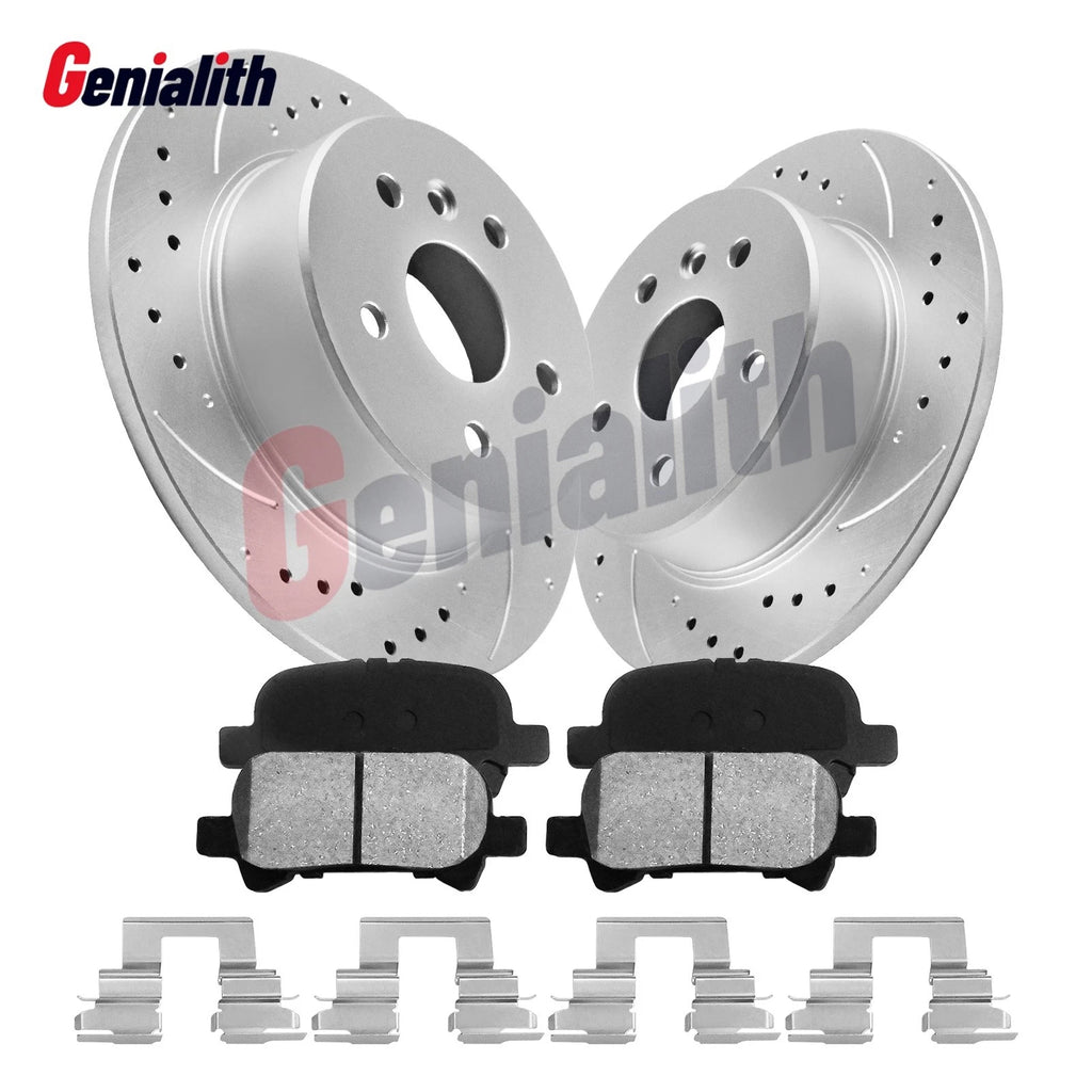 Set of 2 Rear Drilled Rotors & Ceramic Pads for Toyota Avalon (2000–2004)