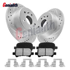 Set of 2 Rear Drilled Rotors & Ceramic Pads for Toyota Avalon (2000–2004)