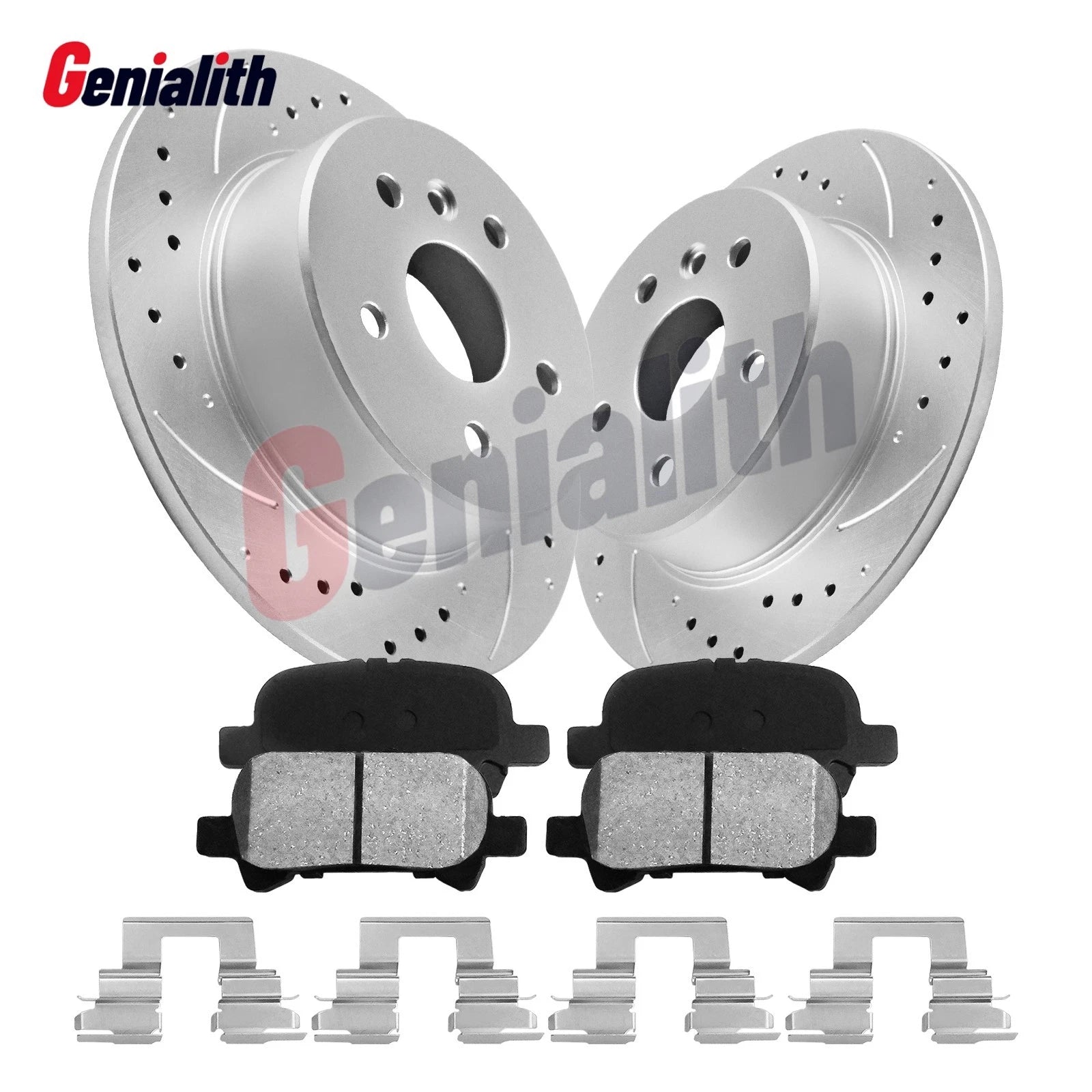 Set of 2 Rear Drilled Rotors & Ceramic Pads for Toyota Avalon (2000–2004)