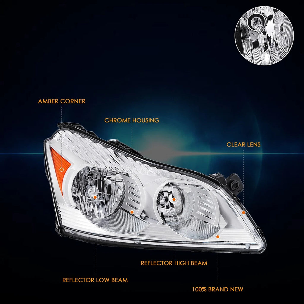 Right Side Headlight Lamp Chrome for Chevy Traverse (2009–2012)