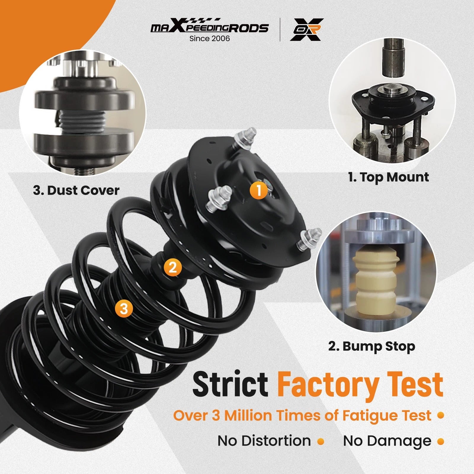 Front Pair Complete Struts w/ Coil Springs for Toyota Sienna (2005–2010)