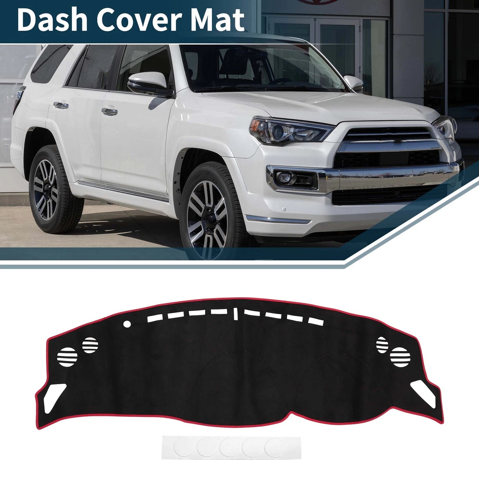 Dashboard Cover Mat for Toyota 86 (ZN6) (2012) Sun Protector Black Red