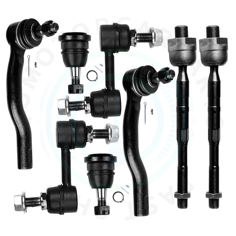 Set of 8 Front Upper Ball Joints Tie Rod Ends for Nissan Armada Titan (2005–2015)