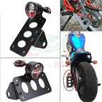 Metal Side Mount License Plate Holder Tail Light Bracket for Motorcycle