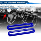 2X Air Condition Outlet Vent Trim Cover Frame for Dodge Challenger (2015–2023) Blue