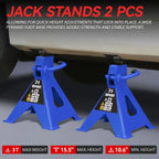 2X Jack Stands for Sedan SUV (10.8"-15.7", 6600lbs Capacity)