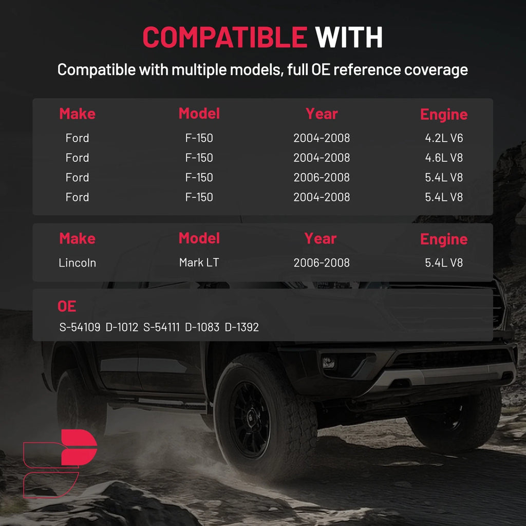Front & Rear Drilled Brake Rotors and Ceramic Pads for Ford F-150 (2004-2008)