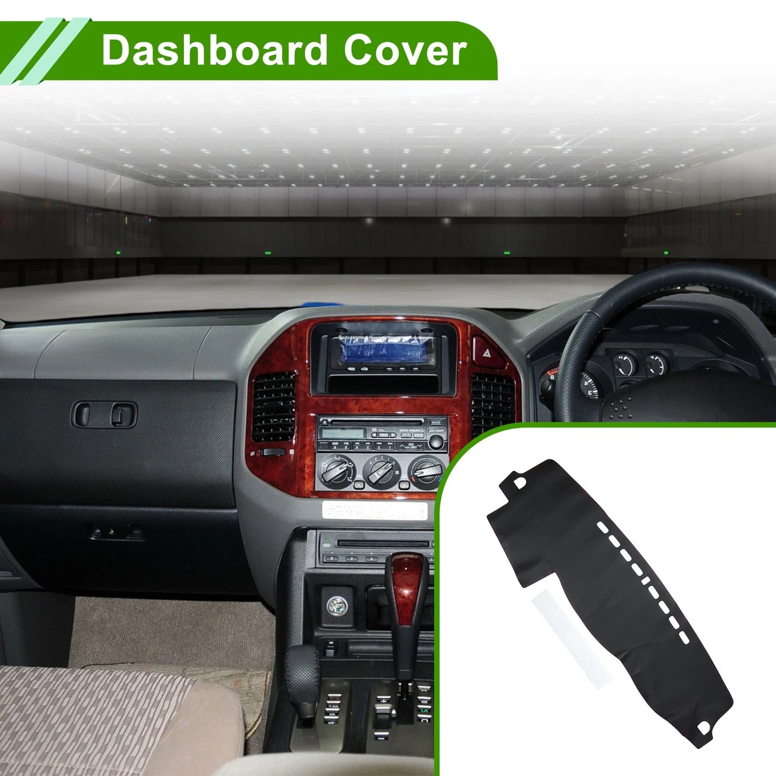 Dashboard Cover for Mitsubishi Pajero (2008–2016) Dash Mat Carpet Black Red
