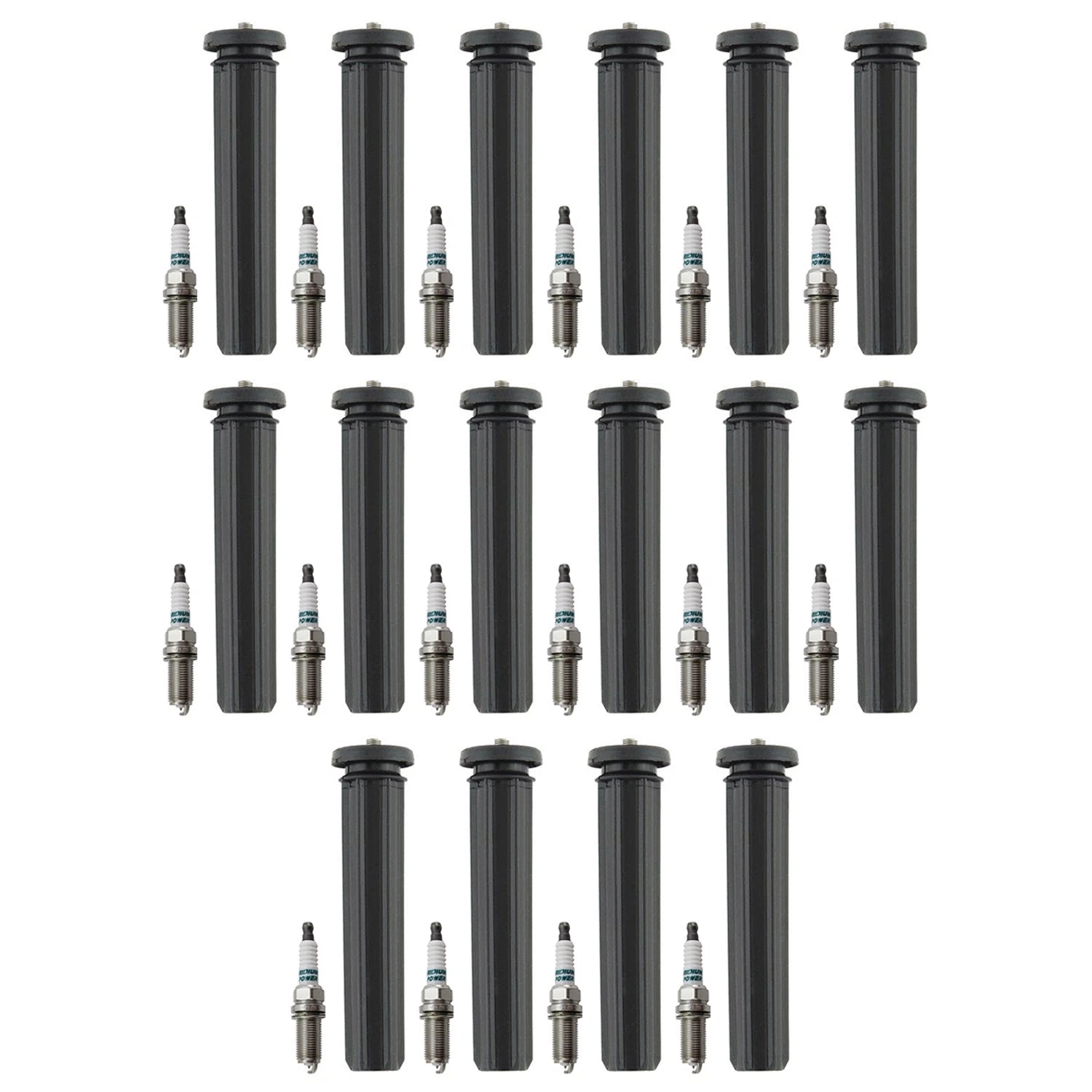Set of 16 Denso Iridium Power Spark Plugs & Coil Boots for Challenger Durango V8