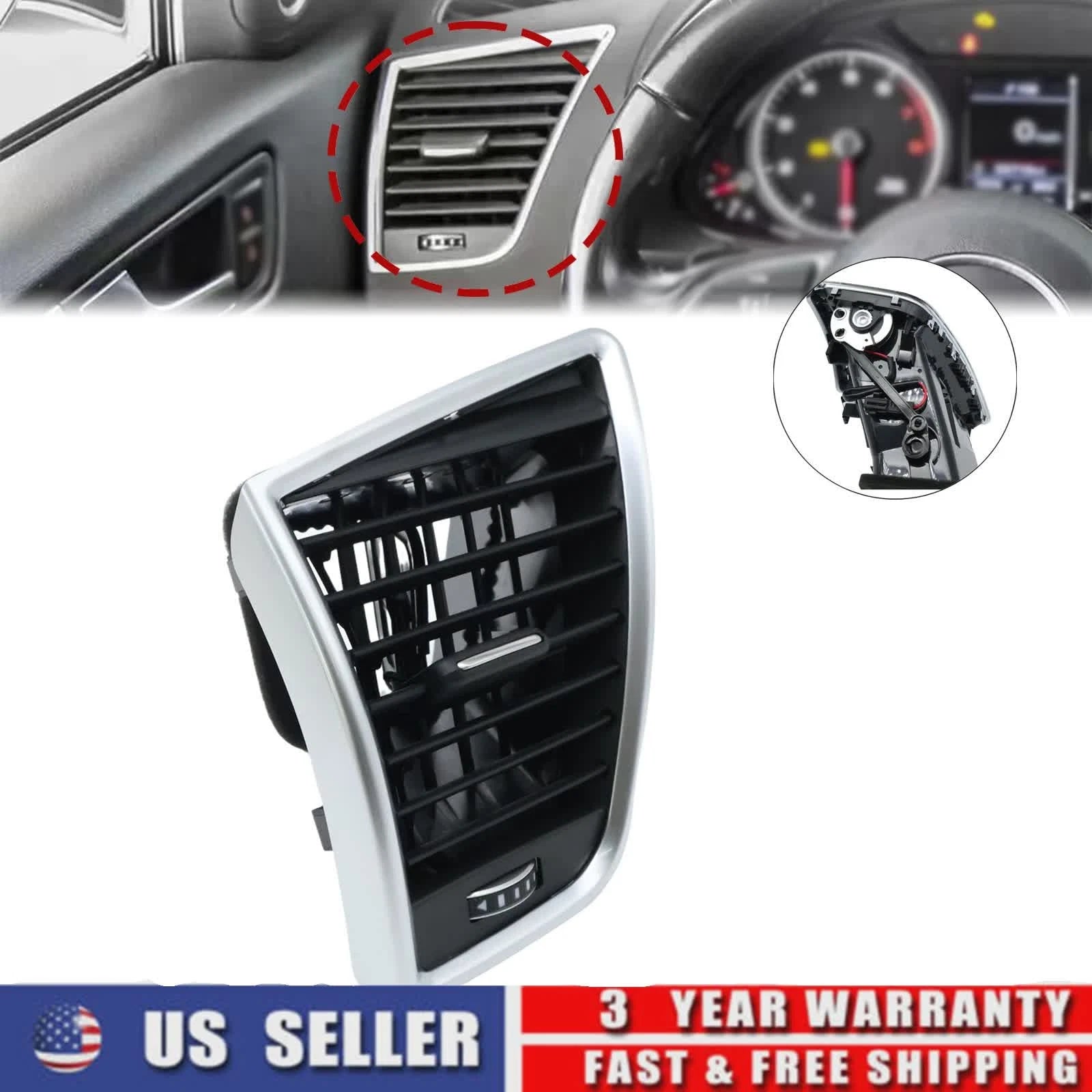Left Driver Side Dashboard Air Vent Louver for Audi Q5 SQ5 (2010–2017) 8R1820901