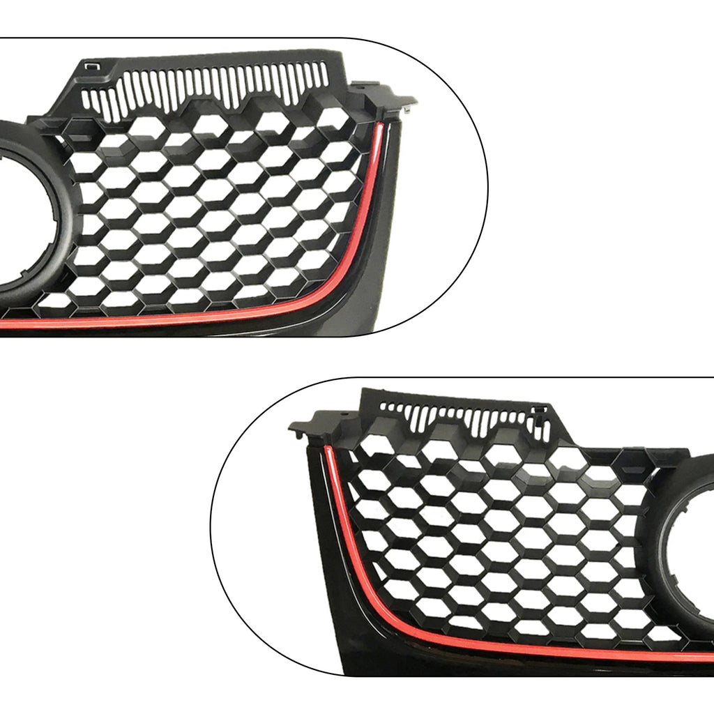 Front Upper Bumper Mesh Grille for Volkswagen GTI Jetta (2006-2009)