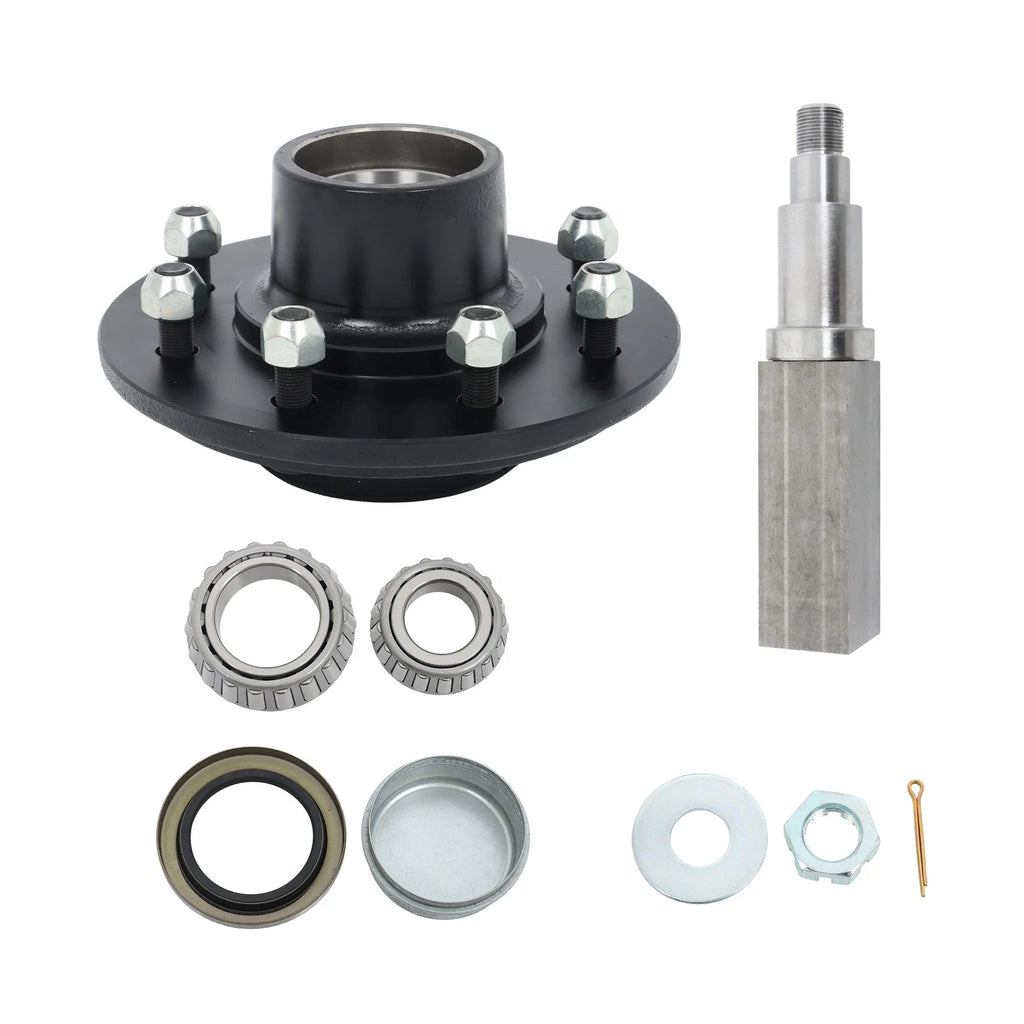 Trailer Axle Hub Kit with Bearings for 6000lbs Trailer (Fits 8 on 6.5")