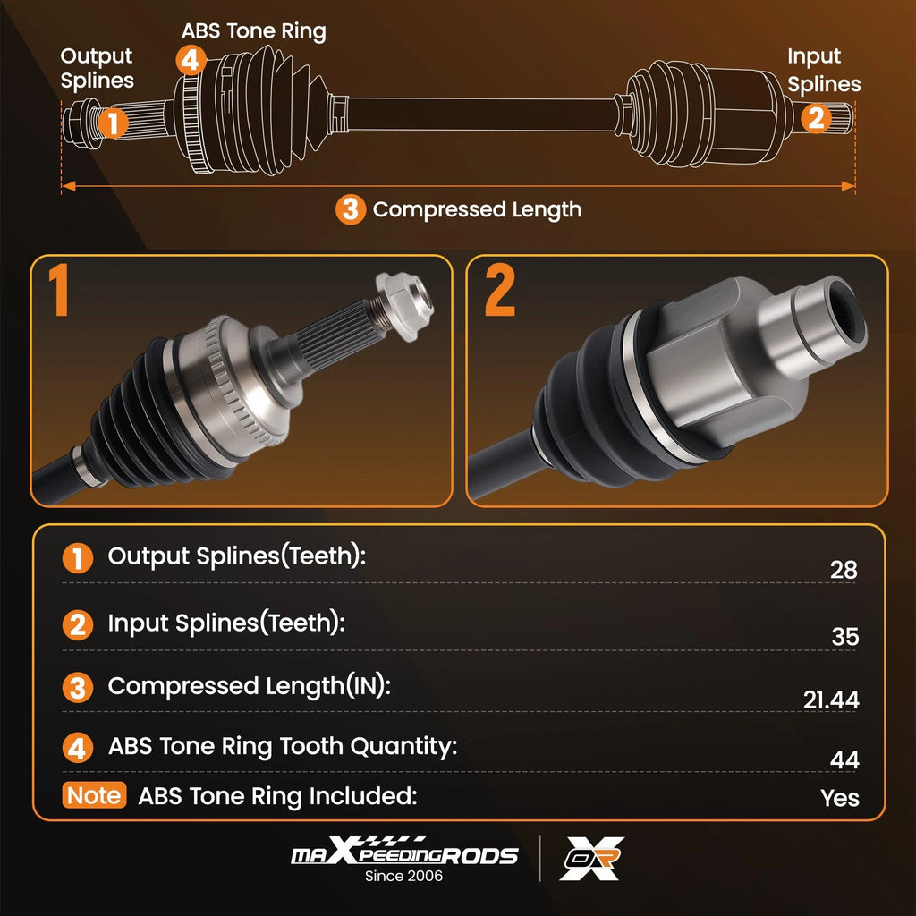 1X Front Right CV Axle for Ford Escape (2001–2012) Mercury Mariner (2005–2011)