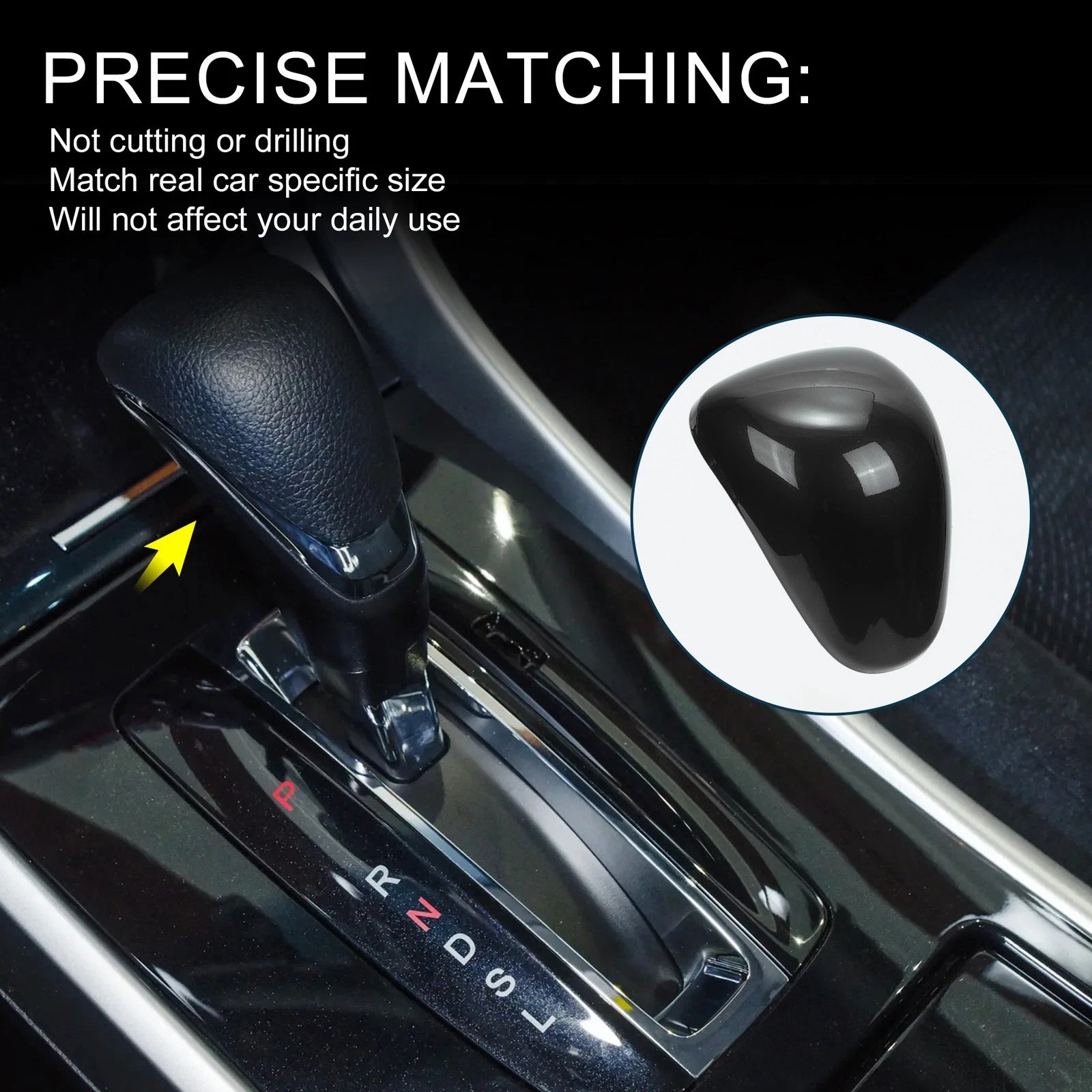 Gear Shift Knob Decorator Cover for Honda Accord (2013–2017) Black