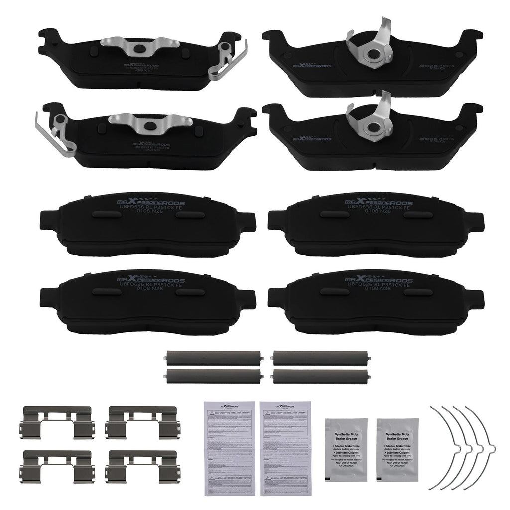 8pcs Brake Pads Set for Lincoln Mark LT (2006–2008) D1083 D1012