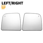 Pair Upper Heated White Mirror Glass for Nissan Titan 