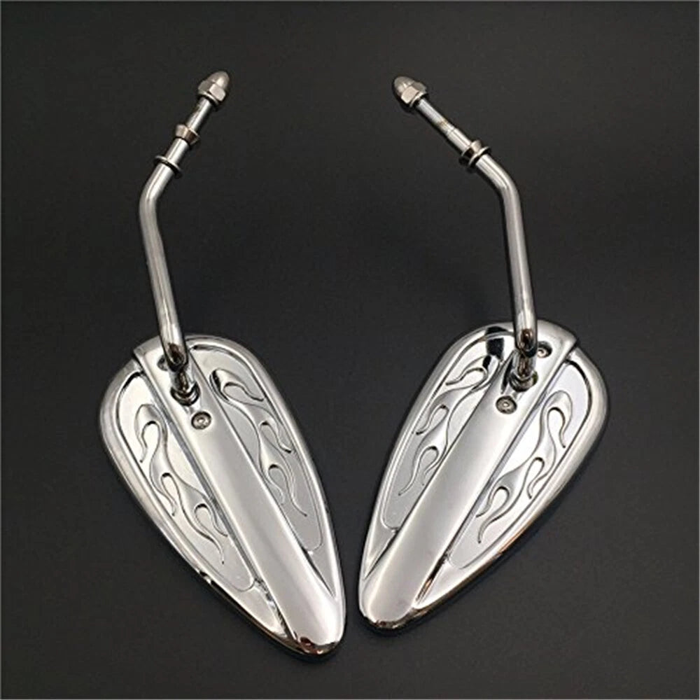 Chrome Flame Furious Mirror for Harley Sportster Dyna Touring Softail