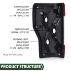 Set of 2 Tail Lights for Ford F250 F350 Super Duty (2017–2019)