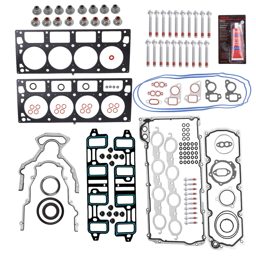 Full Gasket Set with Head Bolts for GMC Chevrolet 6.0 Cadillac 6.2 (2007–2011)
