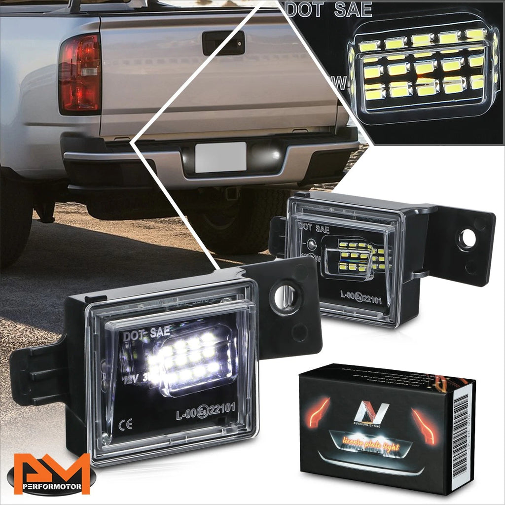 2X Waterproof White LED License Plate Lights for Silverado/Sierra (2014–2019)