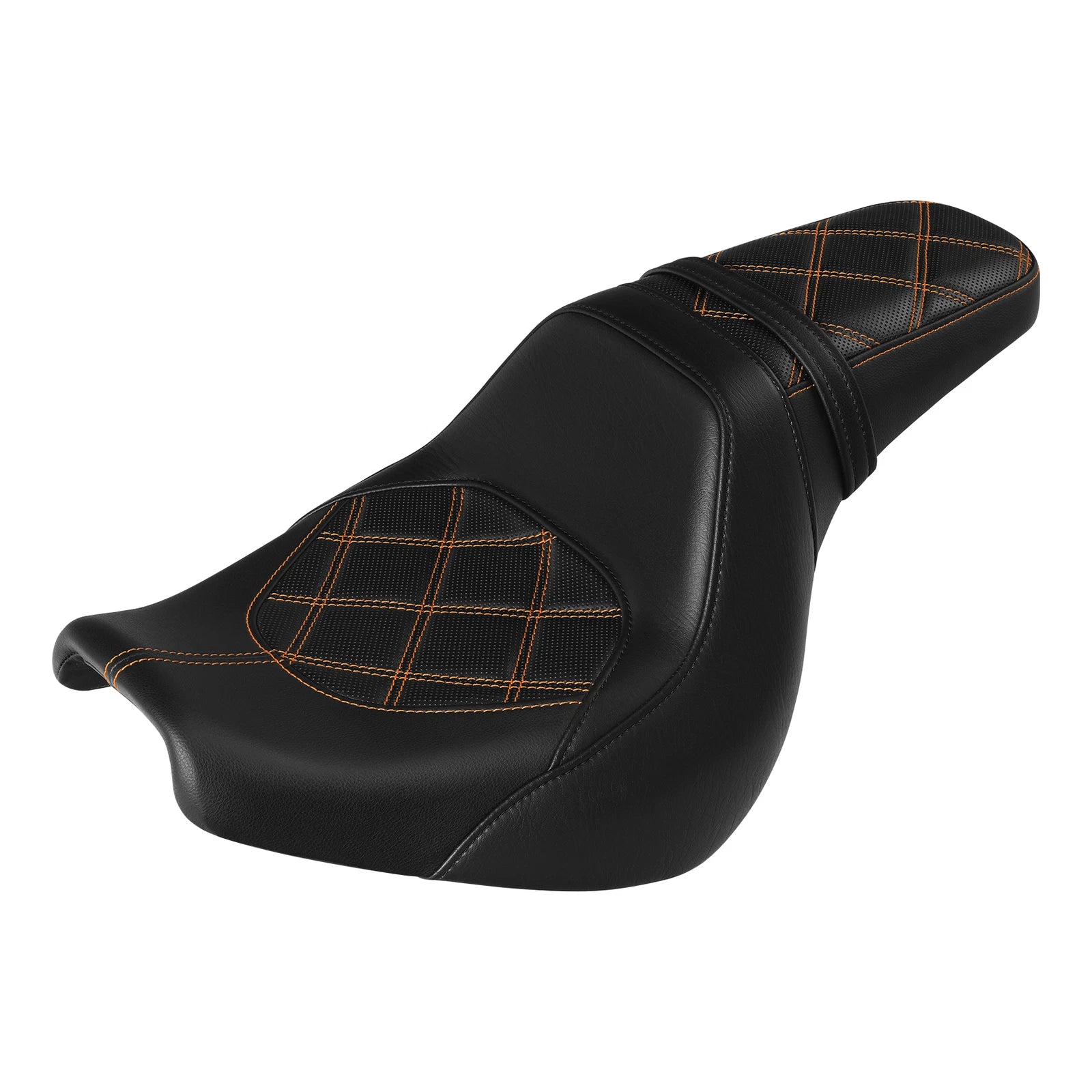 Driver & Passenger Seat for Harley Fat Bob FXFB FXFBS (2018–Present) Black/Orange
