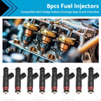 8PCS Fuel Injector 53032145AA for Dodge Ram Jeep Grand Cherokee (2001–2003)