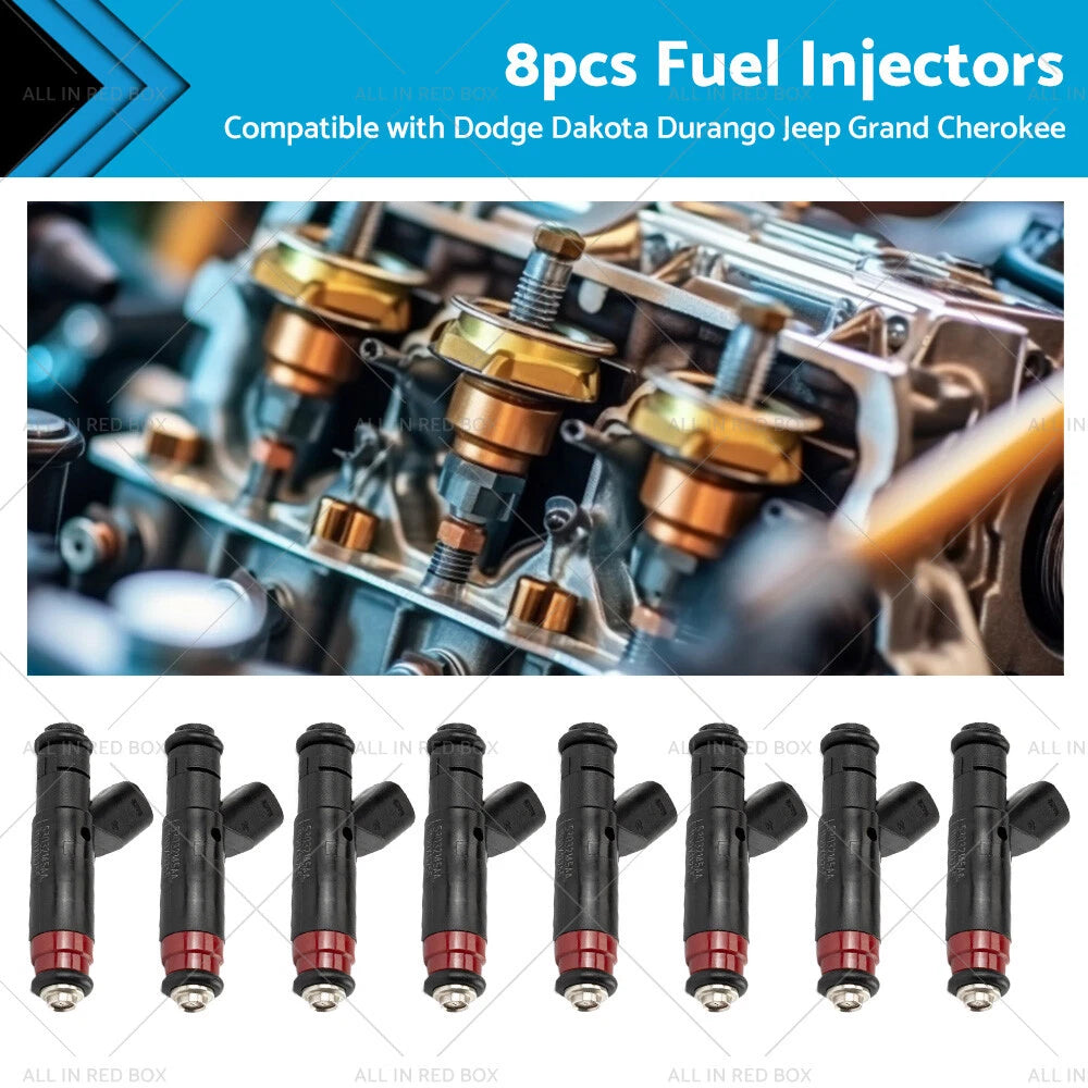 8PCS Fuel Injector 53032145AA for Dodge Ram Jeep Grand Cherokee (2001–2003)