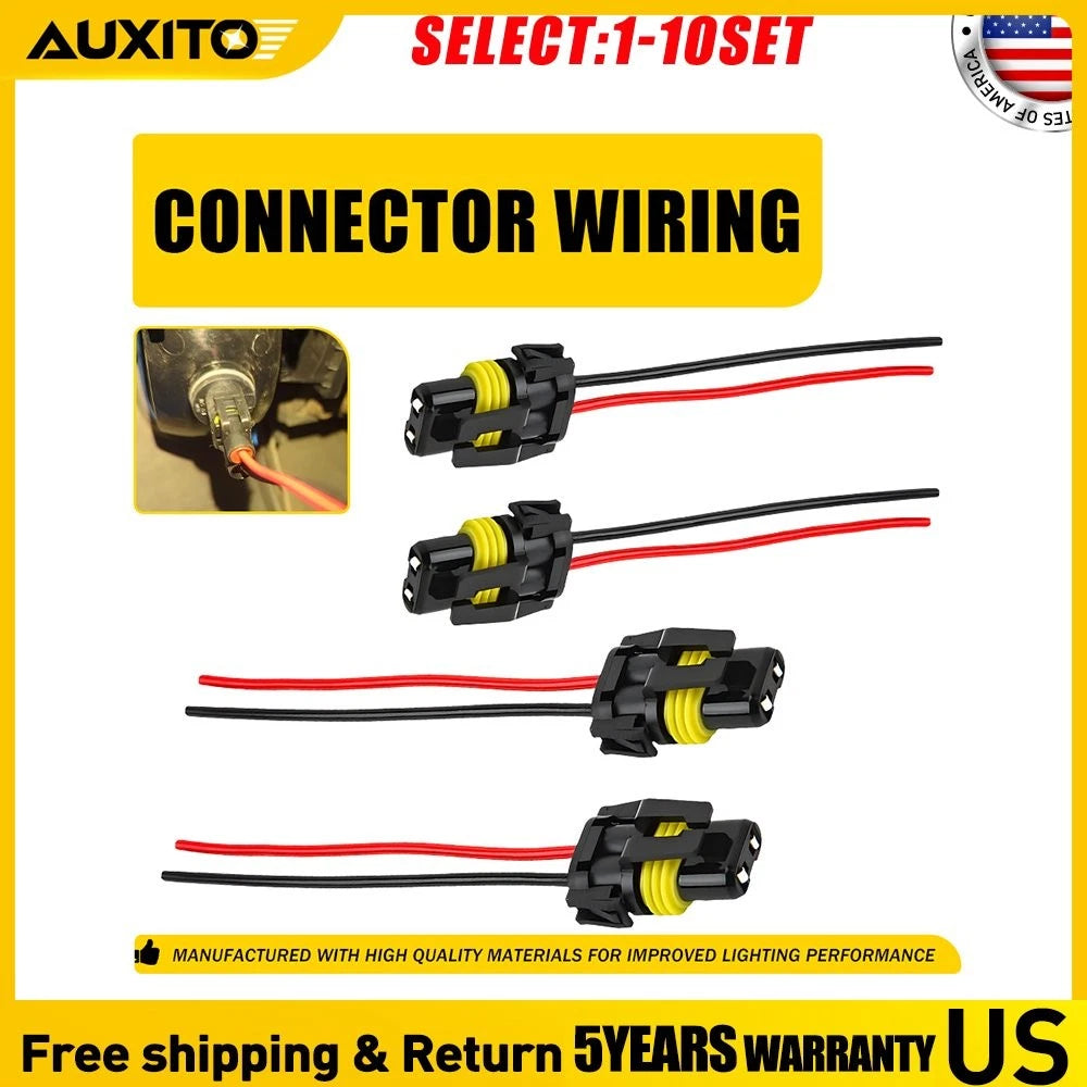 Set of 4 Fog Light Connector Socket Extension Wiring Harness for