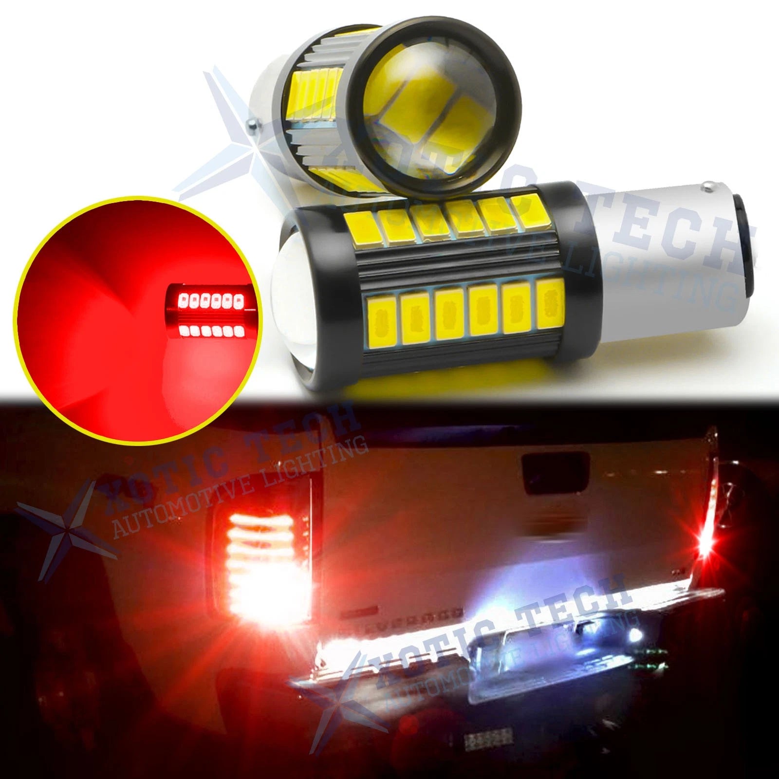 2-Pack Red 1157/2357 LED Brake Tail Light Turn Signal Bulbs for 16-SMD (2017–2021)