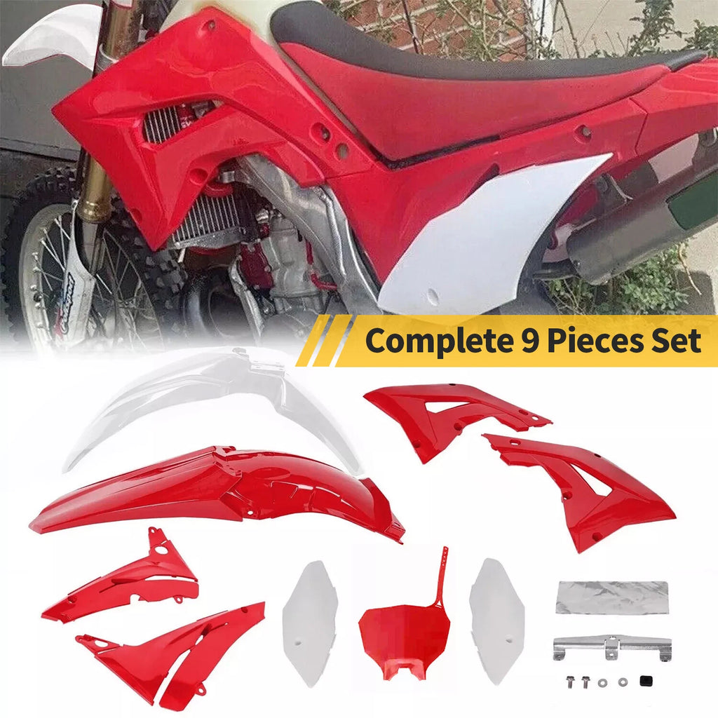 Plastic Bodywork Fairing Kit for Honda CR125R CR250R (2002–2007) - Red & White