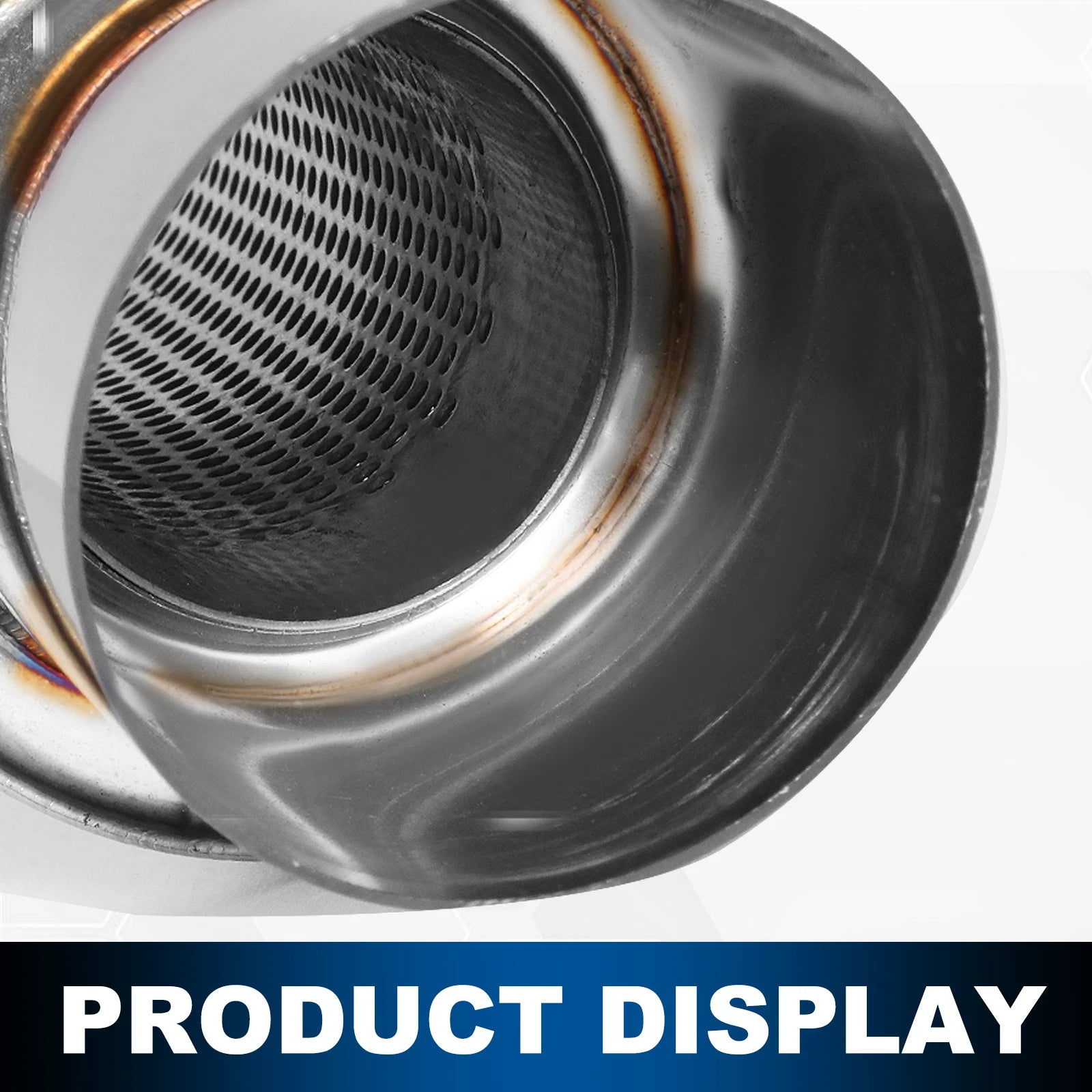3" Burnt Diagonal Tip Round Stainless Steel Exhaust Muffler for