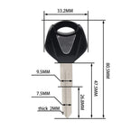 Uncut Ignition Key Blade for Yamaha YZF-R25 YZF-R3 (2014–2023)