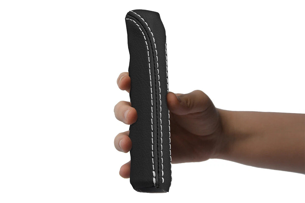 Leather E Brake Boot Cover for BMW E30 (1984–1991) Black White Stitch