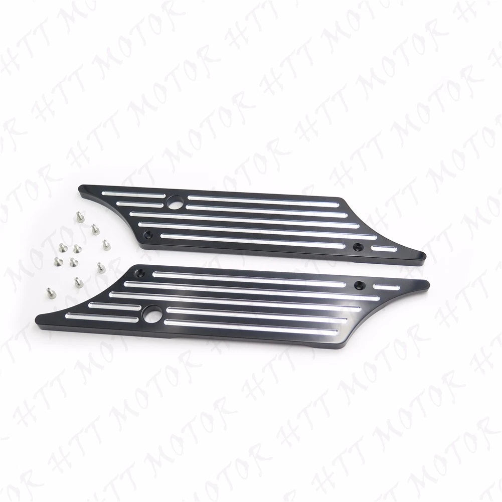 Black Billet Saddlebag Latch Cover for Harley Touring (1993–2013)