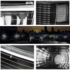 Bumper Headlight Lamp Clear Side Black for Chevy Silverado/Suburban (1999–2006)