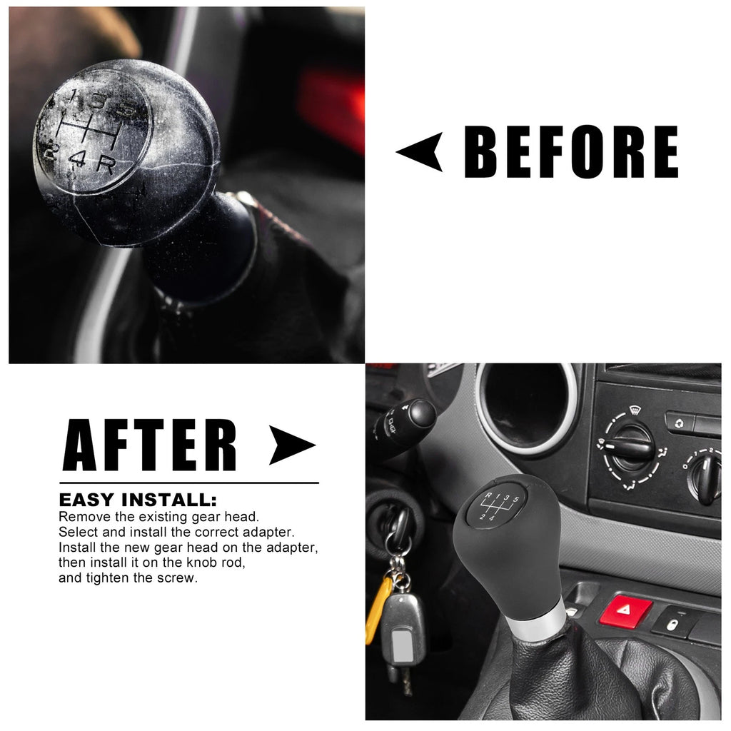 5 Speed Gear Shift Knob for BMW 1 3 5 6 Series (2000–2023) Black Silver Tone