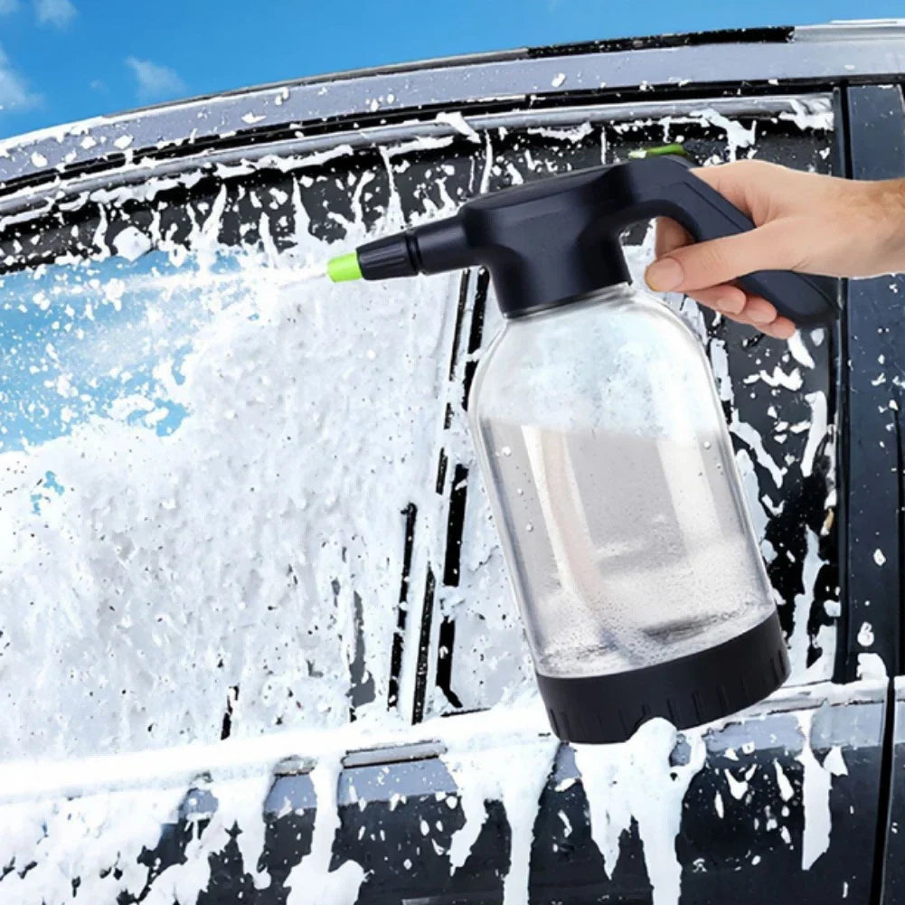 Electric Car Wash Spray Bottle 2L Adjustable Foam Nozzle for Garden