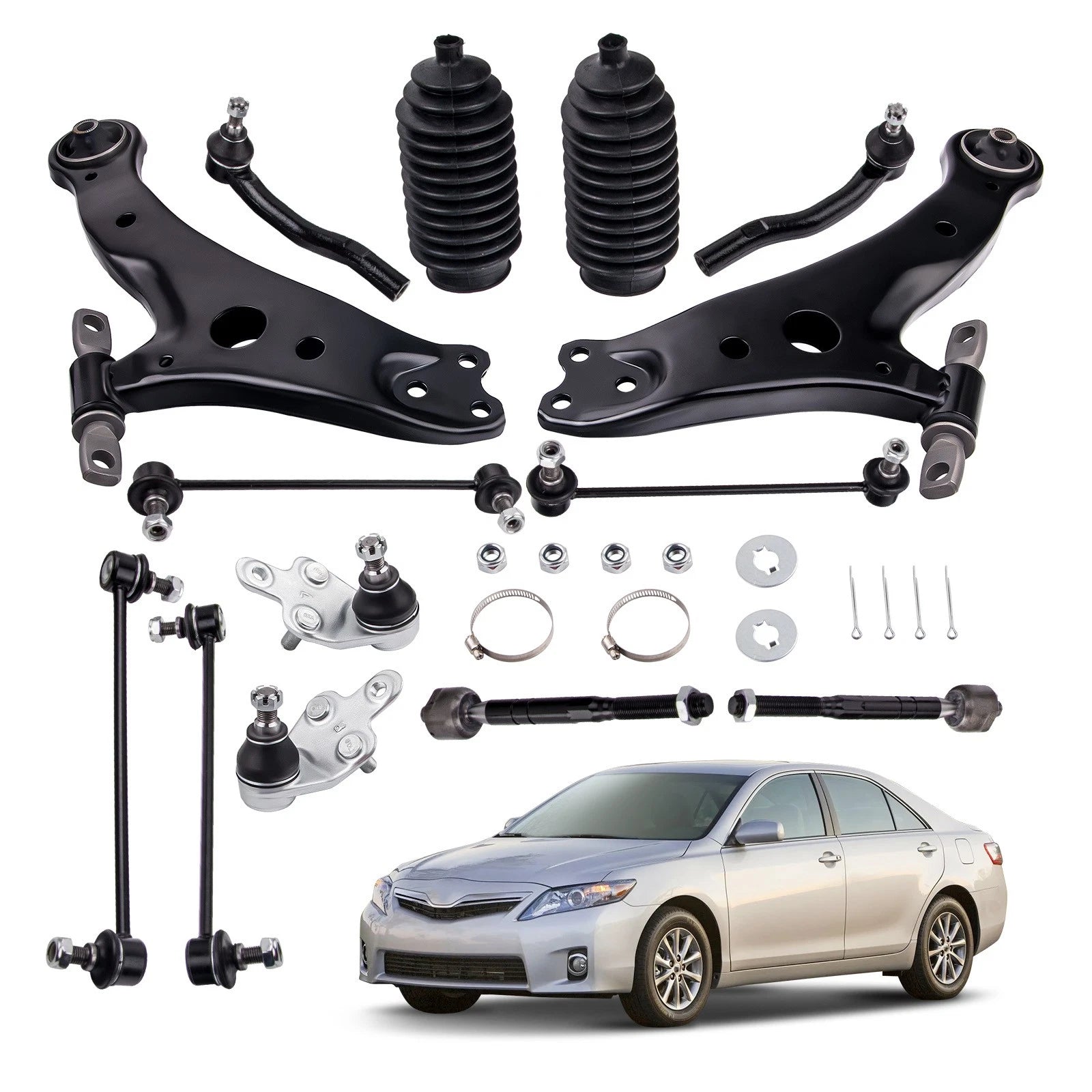 14Pcs Suspension Front Lower Control Arm Tie Rods for Toyota Camry (2007–2011)