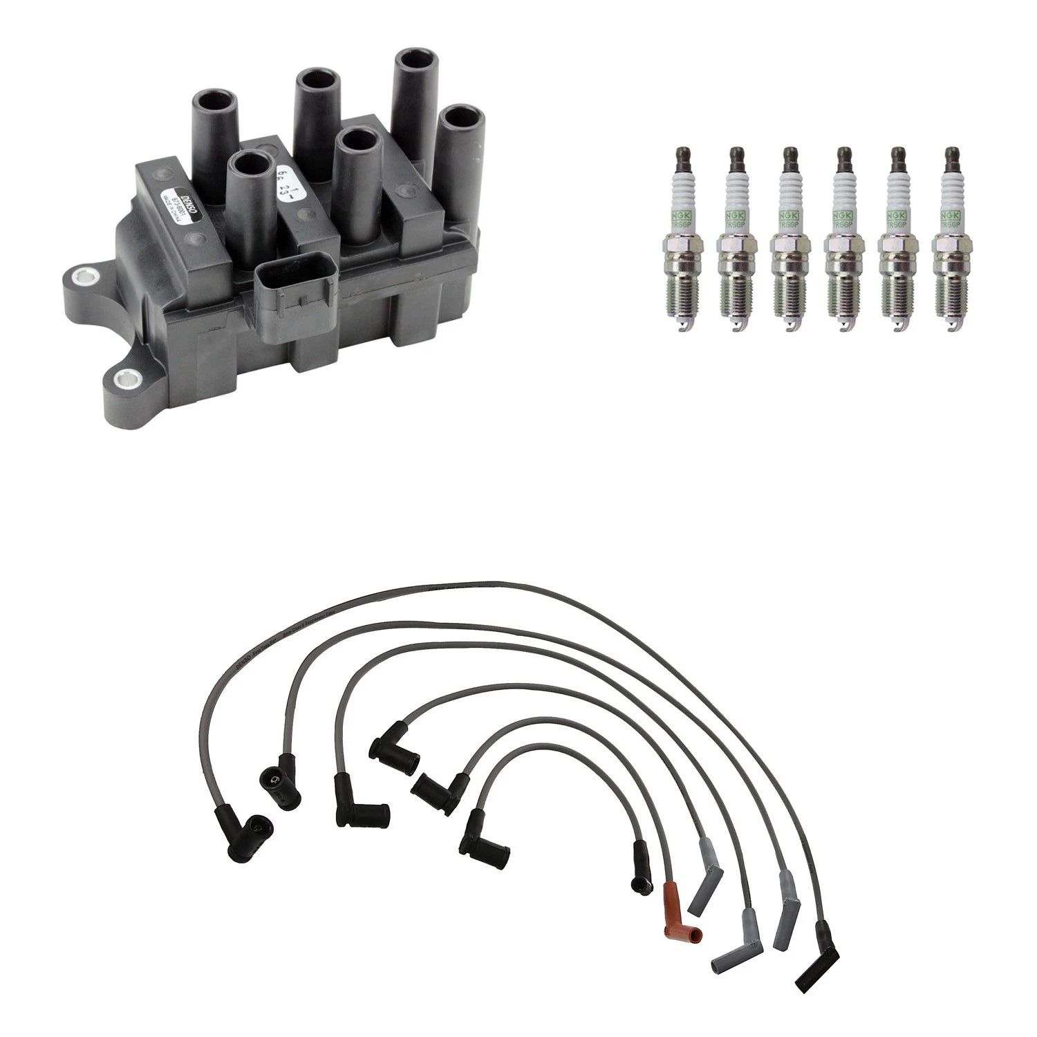 Denso Ignition Coil Wires & 6 NGK Platinum Spark Plugs for Ranger V6