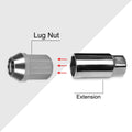 Set of 20 M12X1.5 Gunmetal JDM Closed End Acorn Wheel Lug Nuts + Extension 25mmx35mm