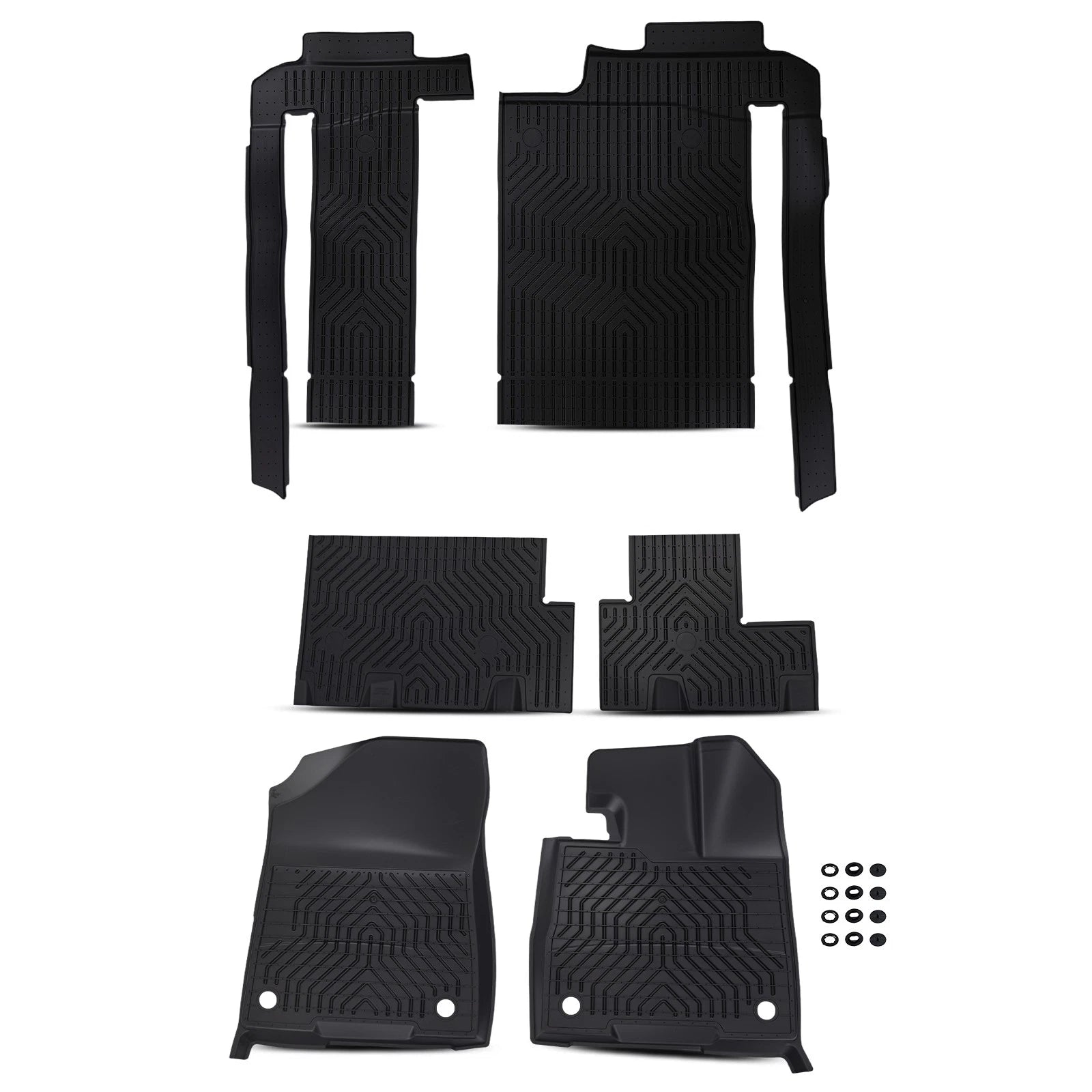 Set of 2 Anti-Slip TPE All-Weather Floor Mats for Toyota Sienna (2021–2025)
